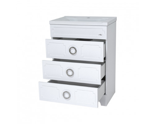 Приобрести Лейла - 80 Тумба с 3 ящ. белая / раковина в магазине сантехники Santeh-Crystal.ru