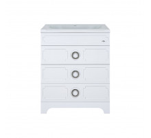Лейла - 80 Тумба с 3 ящ. белая / раковина