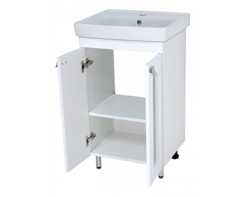 Заказать Урал - 50 Тумба напольная прямая со стекл. (ПВХ) / раковина в магазине сантехники Santeh-Crystal.ru