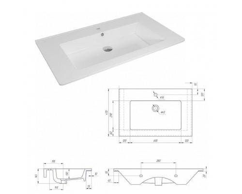 Приобрести Дива - 85 Тумба белая с 1 ящ. / раковина в магазине сантехники Santeh-Crystal.ru
