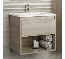 Дунай - 60 Тумба подвесная с 1 ящиком и нишей (цвет Дуб белый) / раковина