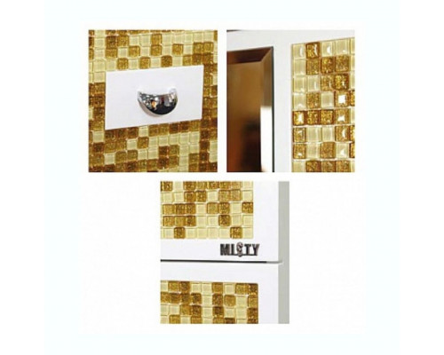 Купить Морена - 90 Зеркало с полкой золотая мозайка в магазине сантехники Santeh-Crystal.ru