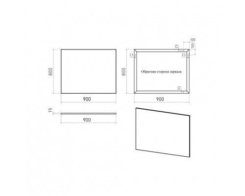 Приобрести Марс - 90 Зеркало в алюминиевом профиле в магазине сантехники Santeh-Crystal.ru