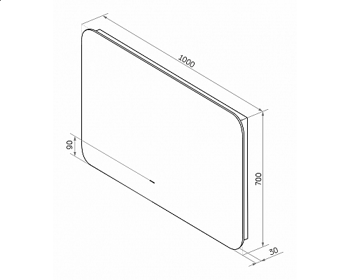 Купить АДХИЛ -1000х700 Зеркало Led, ореол с бесконт.сенс., холод.подсветка с подогревом (Бурже ЗЛП398) в магазине сантехники Santeh-Crystal.ru