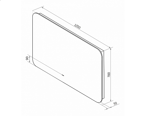 Приобрести АДХИЛ -1200х700 Зеркало Led, ореол с бесконт.сенс., холод.подсветка с подогревом (Бурже ЗЛП530) в магазине сантехники Santeh-Crystal.ru