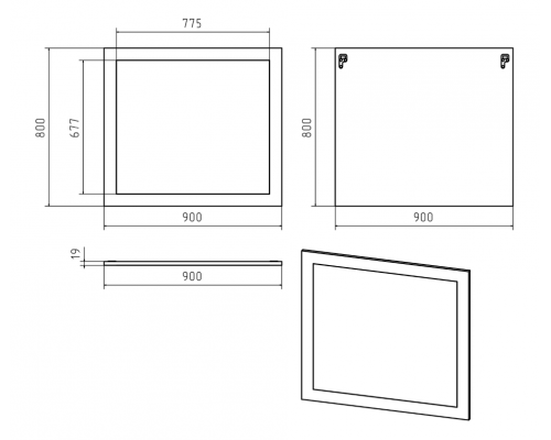 Заказать Купер - 90 Зеркало в раме в магазине сантехники Santeh-Crystal.ru