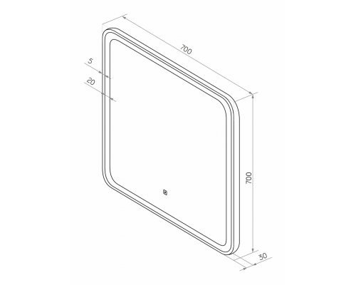 КАПЕЛЛА - 700х700 Зеркало Led.сенсор на зеркале., холод.подсветка (RUSSO ЗЛП3036)