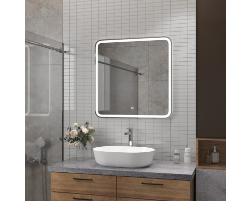 КАПЕЛЛА - 700х700 Зеркало Led.сенсор на зеркале., холод.подсветка (RUSSO ЗЛП3036)