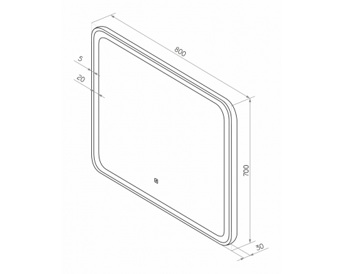 КАПЕЛЛА - 800х700 Зеркало Led.сенсор на зеркале., холод.подсветка (RUSSO ЗЛП3037)