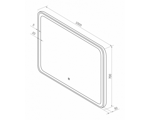 КАПЕЛЛА -1000х700 Зеркало Led.сенсор на зеркале., холод.подсветка (RUSSO ЗЛП3038)