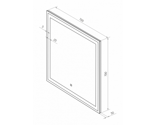 СИРИУС - 700х700 Зеркало Led.сенсор на зеркале., холод.подсветка (CLAMM ЗЛП3021)