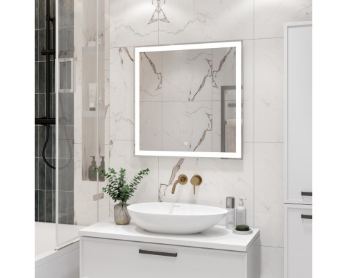 СИРИУС - 700х700 Зеркало Led.сенсор на зеркале., холод.подсветка (CLAMM ЗЛП3021)