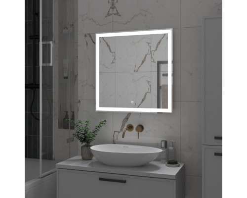 СИРИУС - 700х700 Зеркало Led.сенсор на зеркале., холод.подсветка (CLAMM ЗЛП3021)