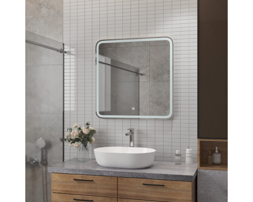 КАПЕЛЛА - 700х700 Зеркало Led.сенсор на зеркале., холод.подсветка (RUSSO ЗЛП3036)