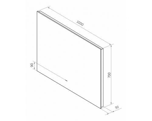НЕМБУС -1000х700 Зеркало Led, ореол с бесконт.сенс., холод.подсветка с подогревом (Треже ЗЛП400)