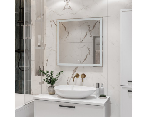 СИРИУС - 700х700 Зеркало Led.сенсор на зеркале., холод.подсветка (CLAMM ЗЛП3021)