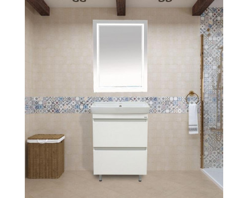 Купить 2 Неон - Зеркало LED  600х800 клавишный выключатель (двойная подсветка) в магазине сантехники Santeh-Crystal.ru