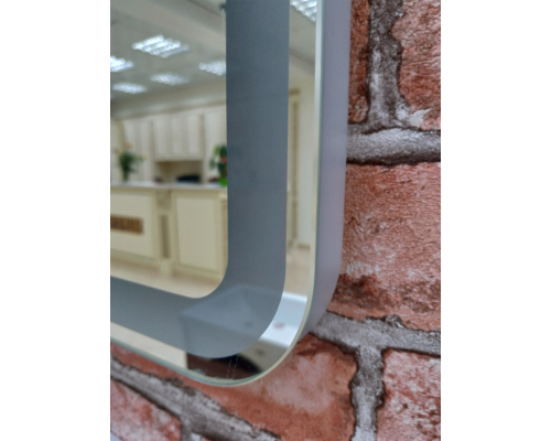 Заказать 3 Неон - Зеркало LED  800х800 клавишный выключатель (с круглыми углами) в магазине сантехники Santeh-Crystal.ru