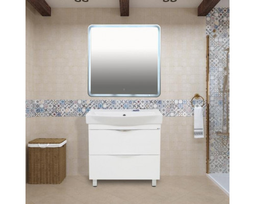 Приобрести 3 Неон - Зеркало LED  800х800 сенсор на зеркале (с круглыми углами) в магазине сантехники Santeh-Crystal.ru