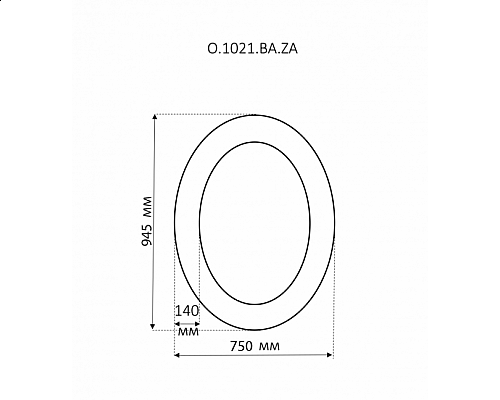 Купить Аврора O.1021.BA.ZA col 146 Зеркало (серебро, овальное) в магазине сантехники Santeh-Crystal.ru