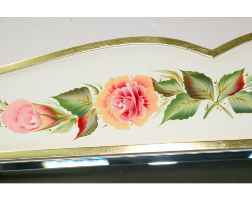 Приобрести Анжелика -100 Зеркало бежевое с узором  со светильниками в магазине сантехники Santeh-Crystal.ru