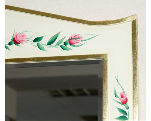 Приобрести Анжелика -100 Зеркало бежевое с узором  со светильниками в магазине сантехники Santeh-Crystal.ru