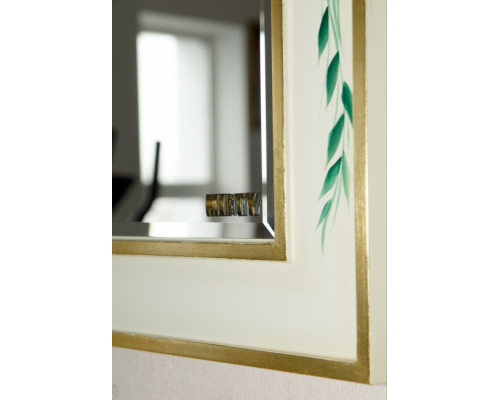 Приобрести Анжелика -100 Зеркало бежевое с узором  со светильниками в магазине сантехники Santeh-Crystal.ru