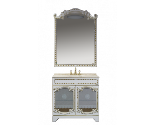 Заказать Элис - 90 Зеркало белое патина/стекло в магазине сантехники Santeh-Crystal.ru