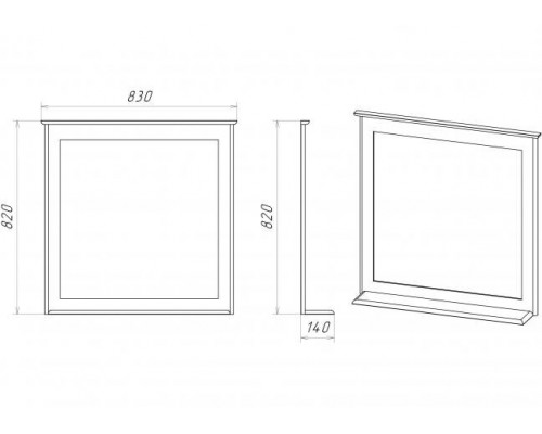 Купить Винтаж - 80 Зеркало в раме дуб в магазине сантехники Santeh-Crystal.ru