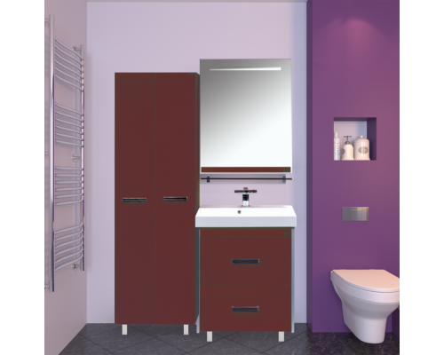 Приобрести Джулия - 60 Зеркало  с полочкой 12 мм бордо в магазине сантехники Santeh-Crystal.ru