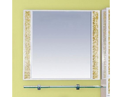 Купить Морена - 90 Зеркало с полкой золотая мозайка в магазине сантехники Santeh-Crystal.ru