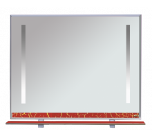 Джулия -105 Зеркало с полочкой 12 КРАКОЛЕТ красный