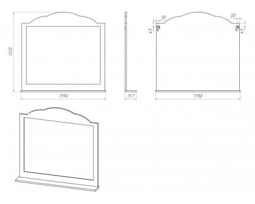Приобрести Roma -120 Зеркало ясень патина со светильником в магазине сантехники Santeh-Crystal.ru