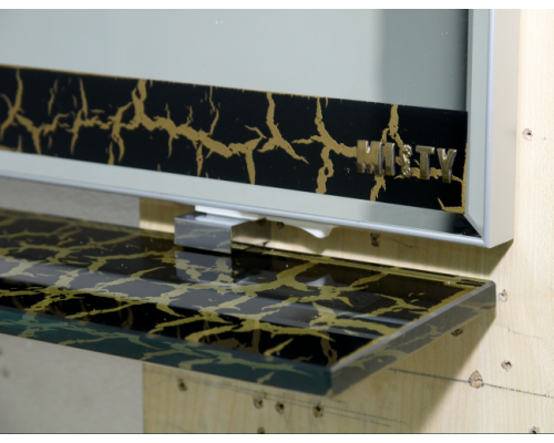 Купить Джулия - 85 Зеркало с полочкой 12 КРАКОЛЕТ черный в магазине сантехники Santeh-Crystal.ru