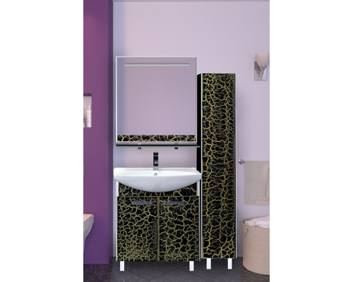 Купить Джулия - 85 Зеркало с полочкой 12 КРАКОЛЕТ черный в магазине сантехники Santeh-Crystal.ru