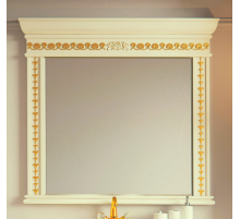 Мануэлла GOLD - 120 Зеркало со светильниками бежевое ГЛЯНЦЕВОЕ