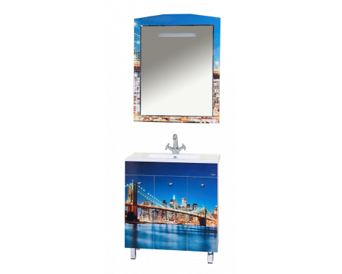 Приобрести Манхеттен - 75 Зеркало с полкой (свет) в магазине сантехники Santeh-Crystal.ru