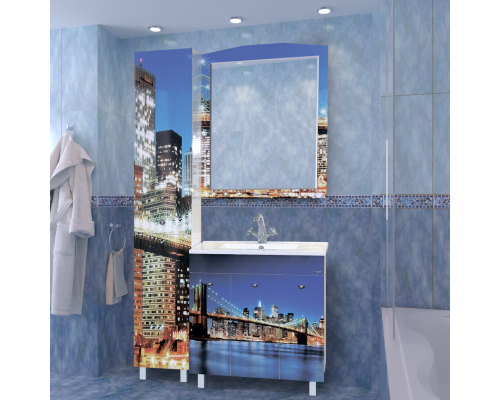 Приобрести Манхеттен - 75 Зеркало с полкой (свет) в магазине сантехники Santeh-Crystal.ru