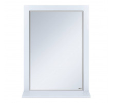 Сахара - 60 Зеркало в раме белое с полкой