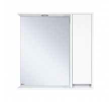 Алиса - 75 Зеркало белое с 1 шкафчиком правое