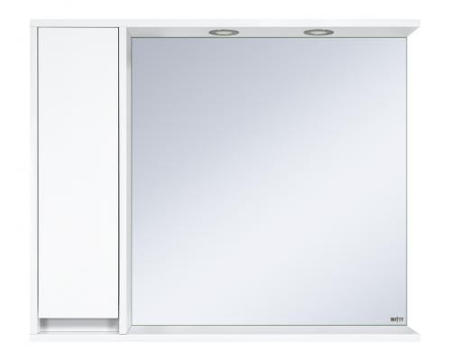 Приобрести Алиса -100 Зеркало белое с 1 шкафчиком левое в магазине сантехники Santeh-Crystal.ru