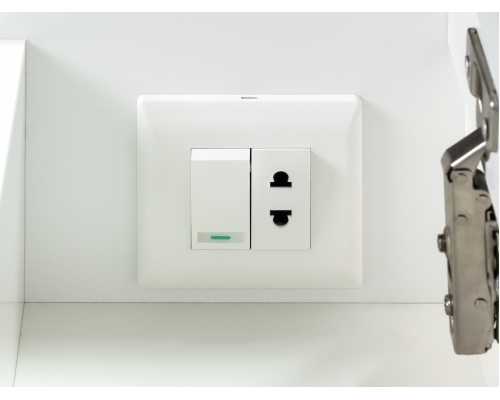 Приобрести Алиса -100 Зеркало белое с 1 шкафчиком правое в магазине сантехники Santeh-Crystal.ru