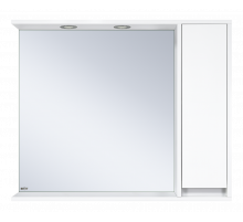 Алиса -100 Зеркало белое с 1 шкафчиком правое