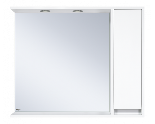Приобрести Алиса -100 Зеркало белое с 1 шкафчиком правое в магазине сантехники Santeh-Crystal.ru