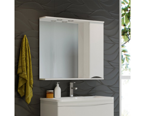 Заказать Элвис - 85 Зеркало-шкаф прав. (свет) белая эмаль в магазине сантехники Santeh-Crystal.ru