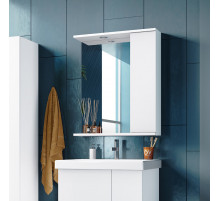 Лира - 60 Зеркало-шкаф с 1 шкаф. правый белая эмаль