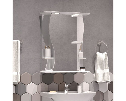 Купить Карина - 60 Зеркало - шкаф лев. (свет) в магазине сантехники Santeh-Crystal.ru