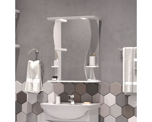 Приобрести Карина - 60 Зеркало - шкаф прав. (свет) в магазине сантехники Santeh-Crystal.ru