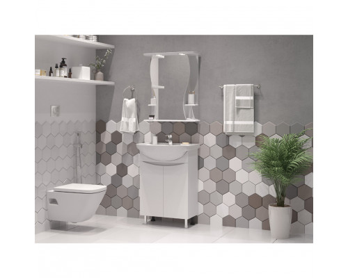 Заказать Карина - 55 Зеркало - шкаф лев. (свет) в магазине сантехники Santeh-Crystal.ru