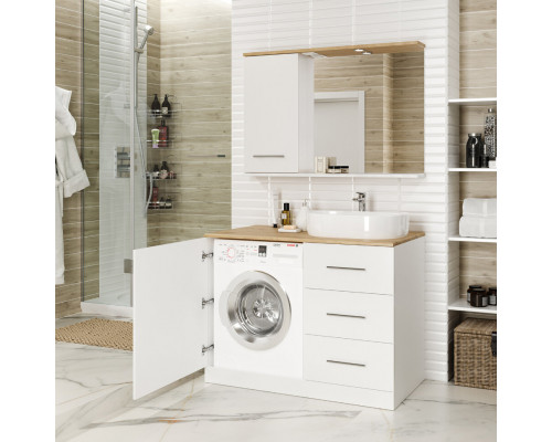 Купить Респект -120 Зеркало левое (белая ПВХ/Дуб Тиссано) в магазине сантехники Santeh-Crystal.ru